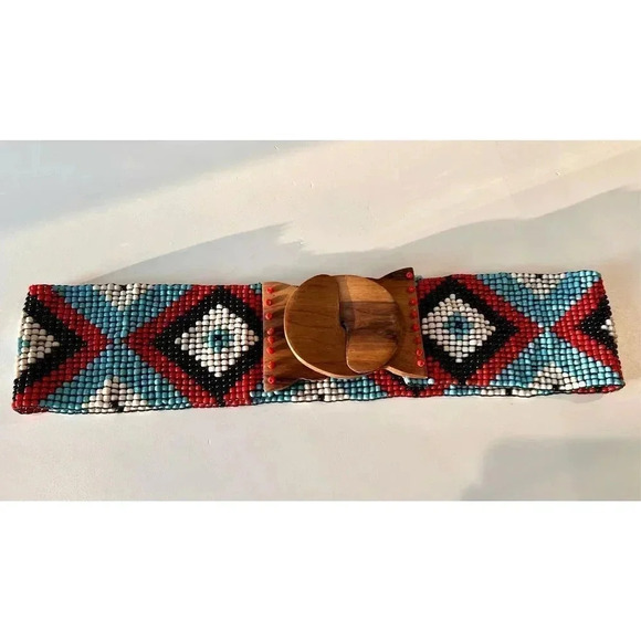 Multicolor Patterned Women's Belt - Picture 2 of 6